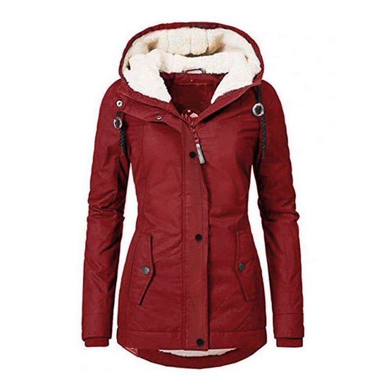 Womens Padded Quilted Coat Hooded Jacket Ladies Winter Warm Outwear Overcoat US