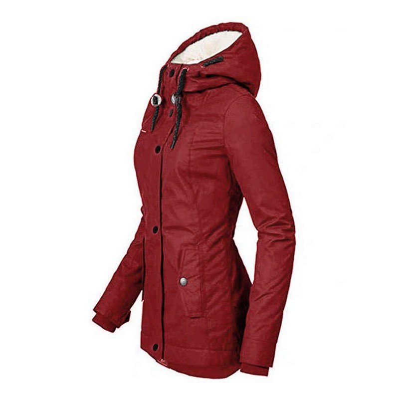 Womens Padded Quilted Coat Hooded Jacket Ladies Winter Warm Outwear Overcoat US