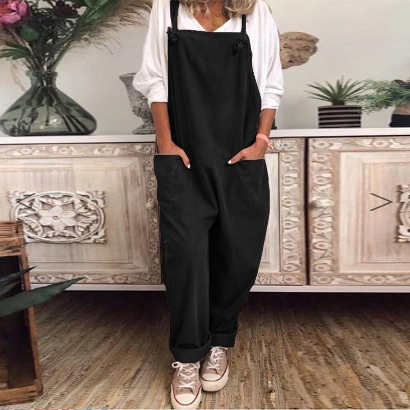 Womens Plus Size Overalls Casual Loose Dungarees Romper Baggy Playsuit Jumpsuit