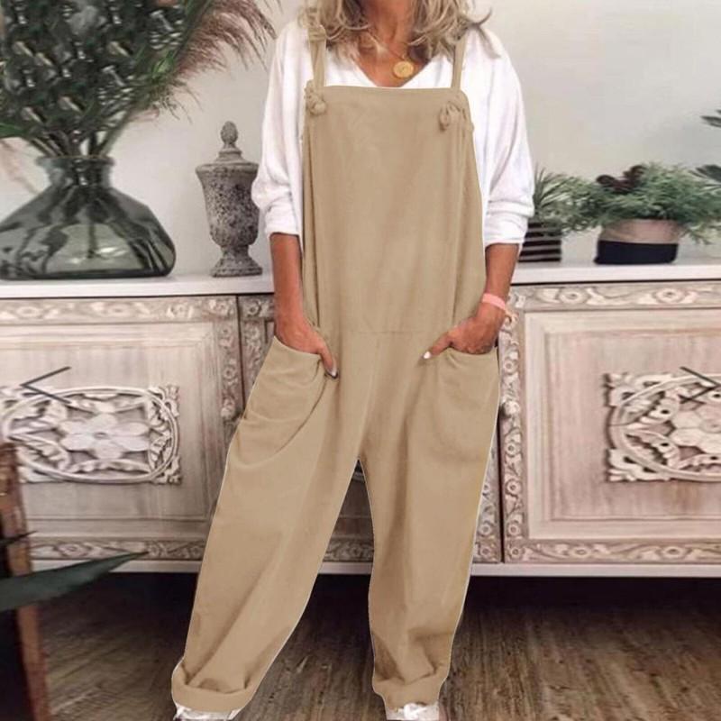 Womens Plus Size Overalls Casual Loose Dungarees Romper Baggy Playsuit Jumpsuit