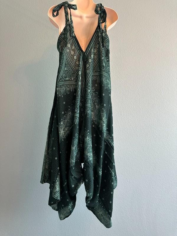 Womens Rayon Harem Romper Jumpsuit Boho Hippie and Parachute Style w/ pockets