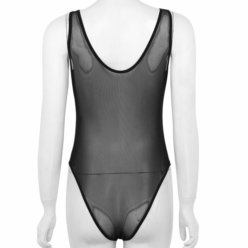 Womens Sexy Sheer Mesh Lingerie Zipper Teddy Babydoll Bodysuit Jumpsuit Rompers