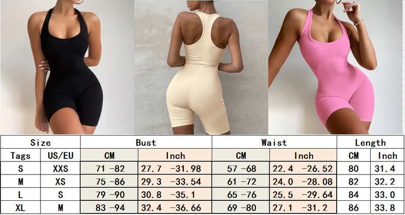 Womens Shorts Romper Jumpsuit Bodysuit Stretch Leotard Tank Top Yoga Sportwear