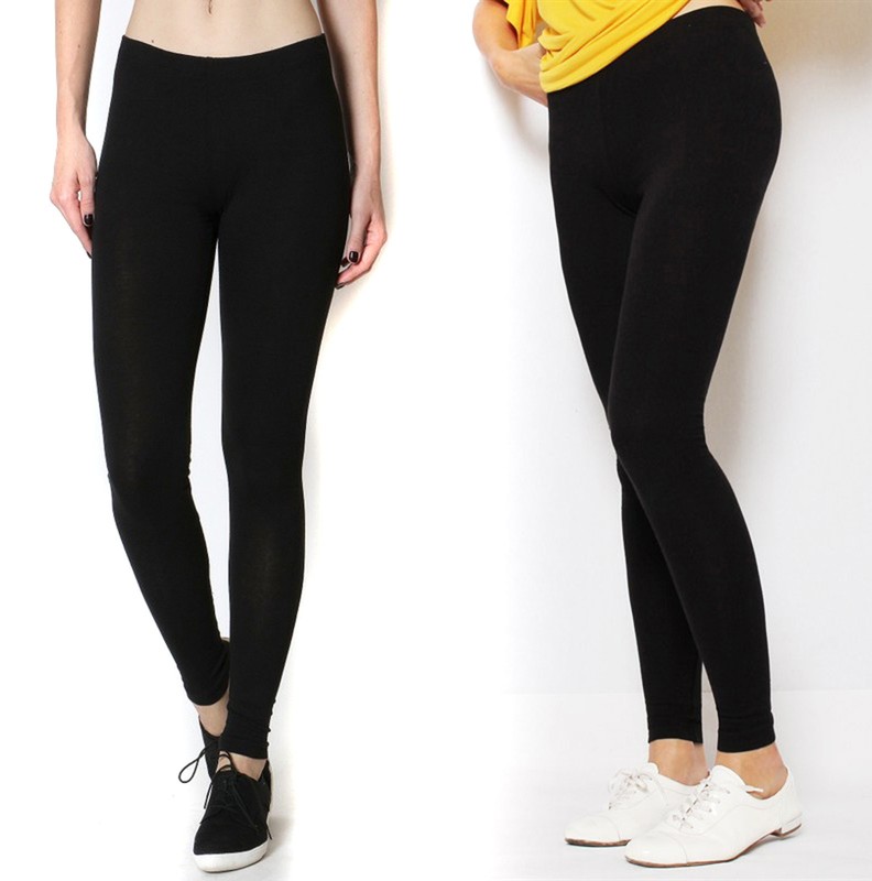 Womens Soft Stretch Cotton High Waisted Leggings Long Workout Yoga Pant Fitness