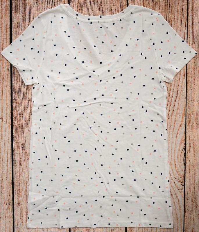 Womens Sz M Favorite V-Neck T-Shirt NWT GAP Optic White W/Dots - 807173 (2b31)