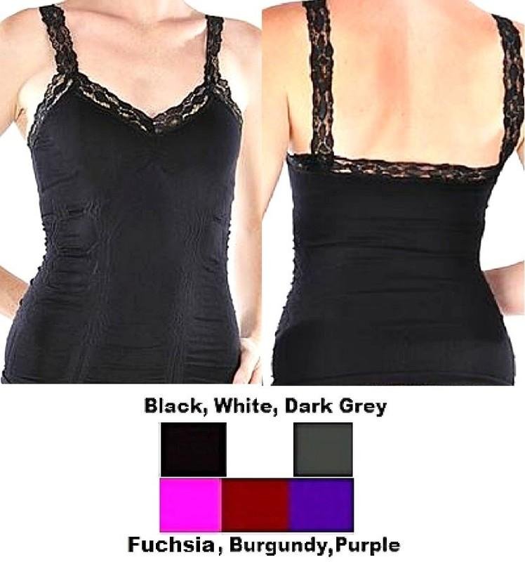 Womens TANKTOP Mopas WRINKLED CAMISOLE Lace Straps ONE SIZE TWC306 Fits S M L XL