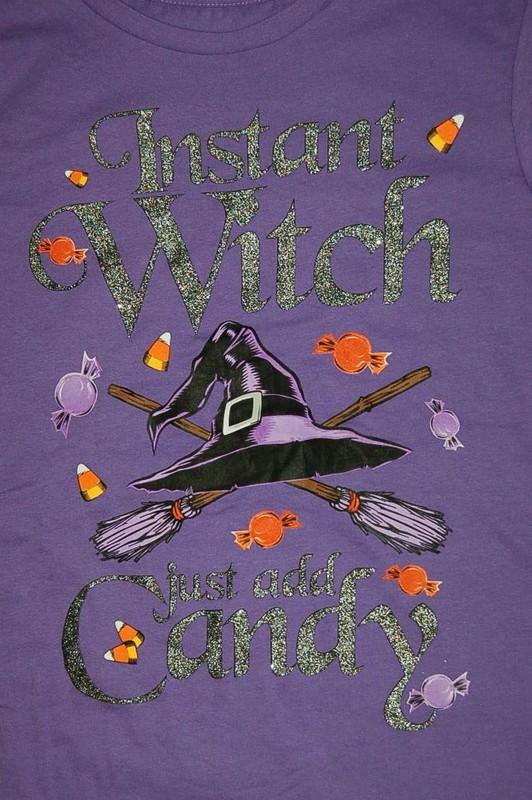 Womens Tee Shirt HALLOWEEN Instant Witch Add Candy S 4-6 M 8-10 L 12-14 XL 16-18