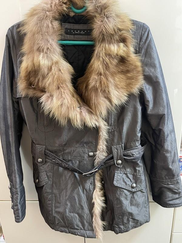 Womens Warm Jackets Fox Trim - Laundry By Shelli Segal Size M Colour: Olive