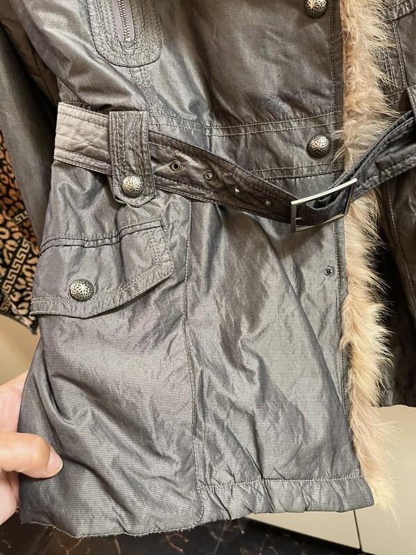 Womens Warm Jackets Fox Trim - Laundry By Shelli Segal Size M Colour: Olive