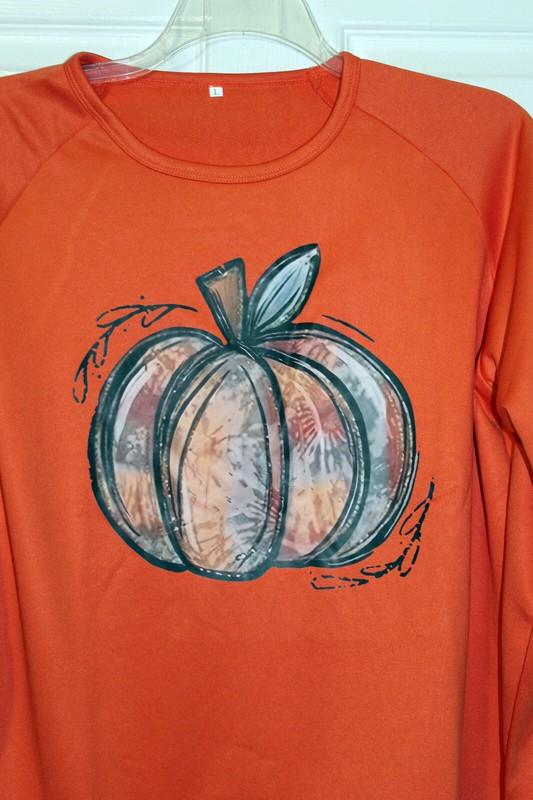 Womens XL Orange Pumpkin Fall Halloween Sweatshirt Top NWT