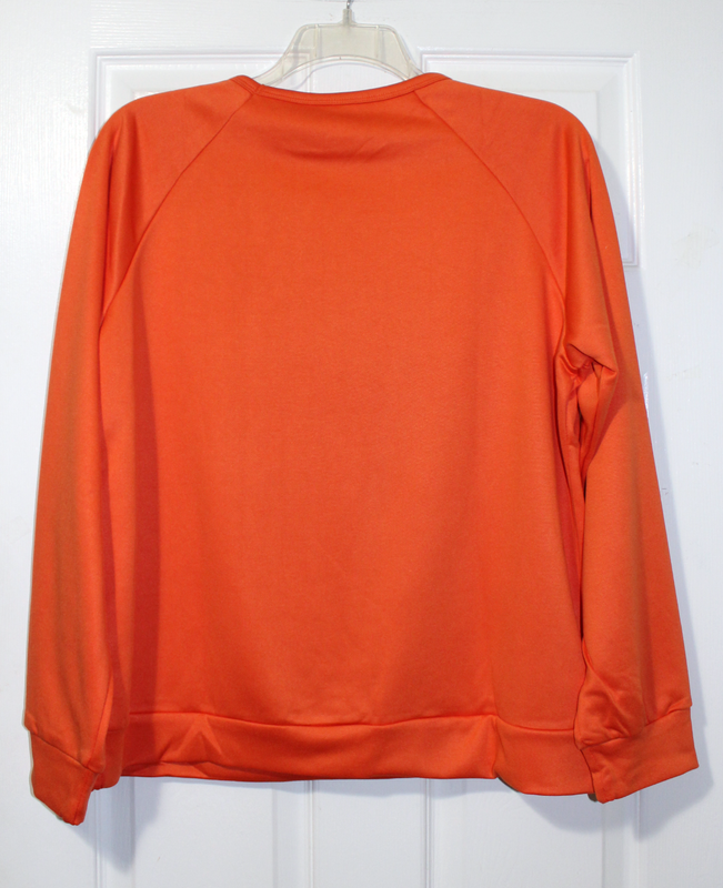 Womens XL Orange Pumpkin Fall Halloween Sweatshirt Top NWT