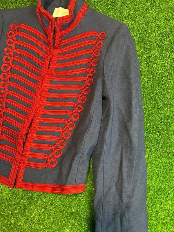 Wool Military Sandro Navy Cropped Vintage Jacket Paris