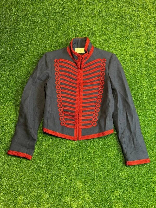 Wool military Sandro navy cropped vintage jacket Paris