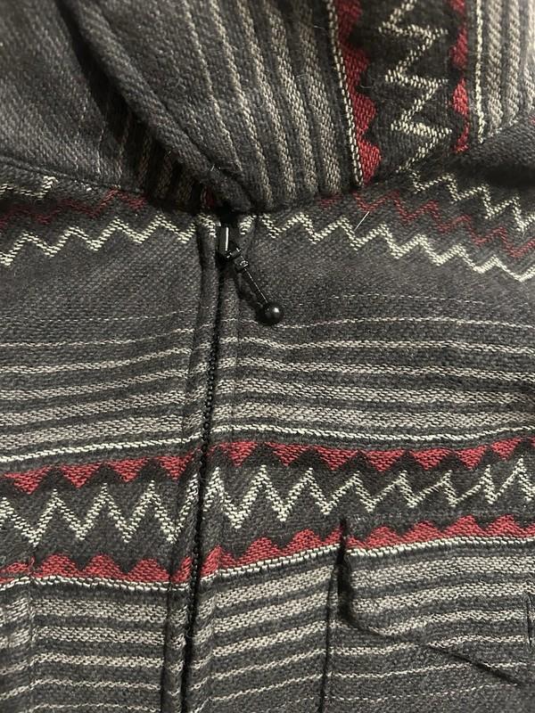 Woolrich 1/4 Zip Wool Pullover Jacket Womens Size L Maroon Aztec Nylon Western