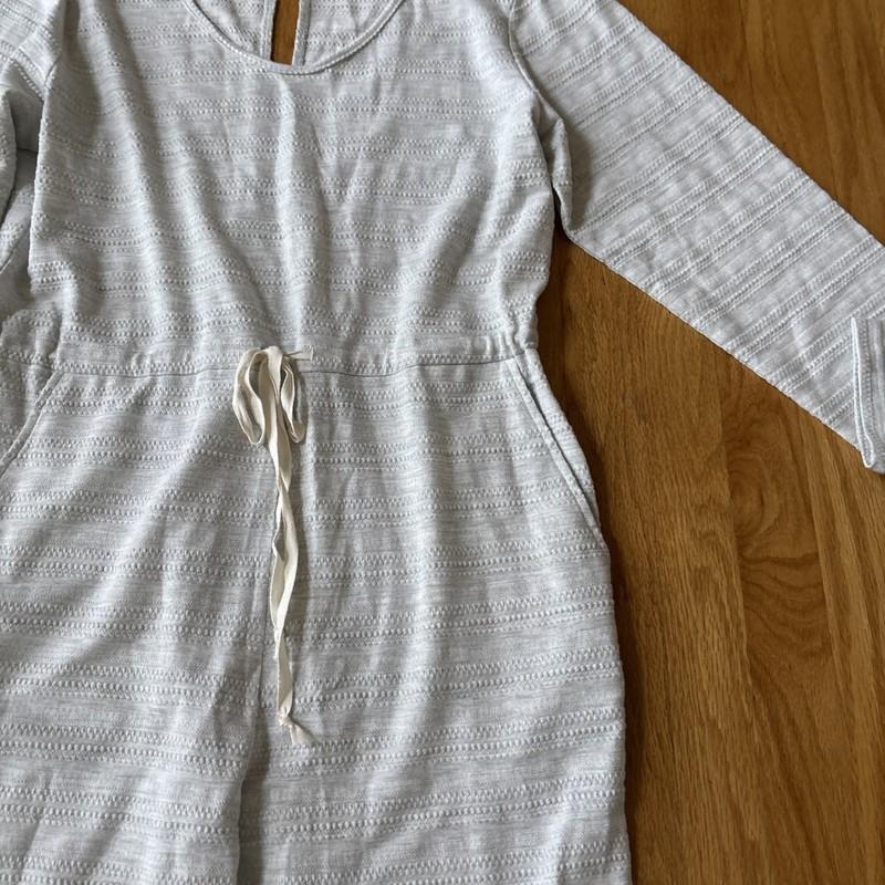 World Market Jumpsuit Womens S/M Gray Long Sleeve Adjustable Waist Cotton Blend