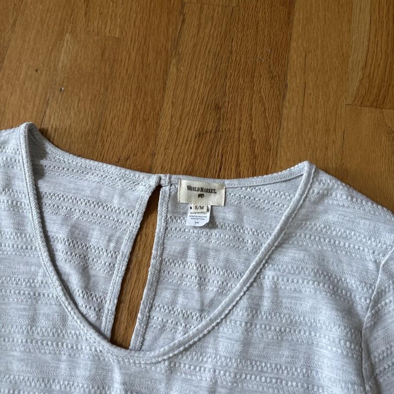 World Market Jumpsuit Womens S/M Gray Long Sleeve Adjustable Waist Cotton Blend