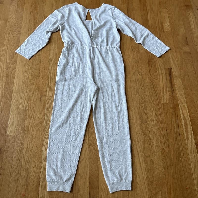 World Market Jumpsuit Womens S/M Gray Long Sleeve Adjustable Waist Cotton Blend