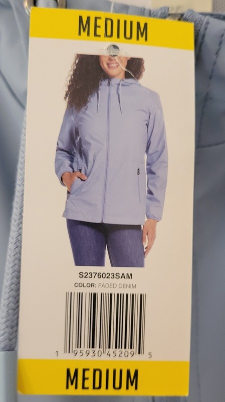 WP Weatherproof Women's Lightweight Hooded Rain Jacket Size Medium