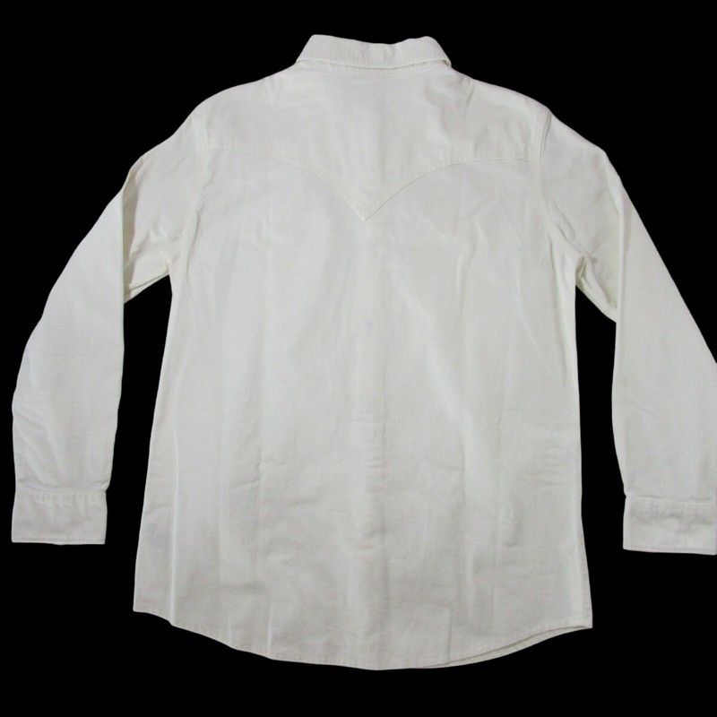 Wrangler Retro Women's Long Sleeve Corduroy Snap Shirt - Off White