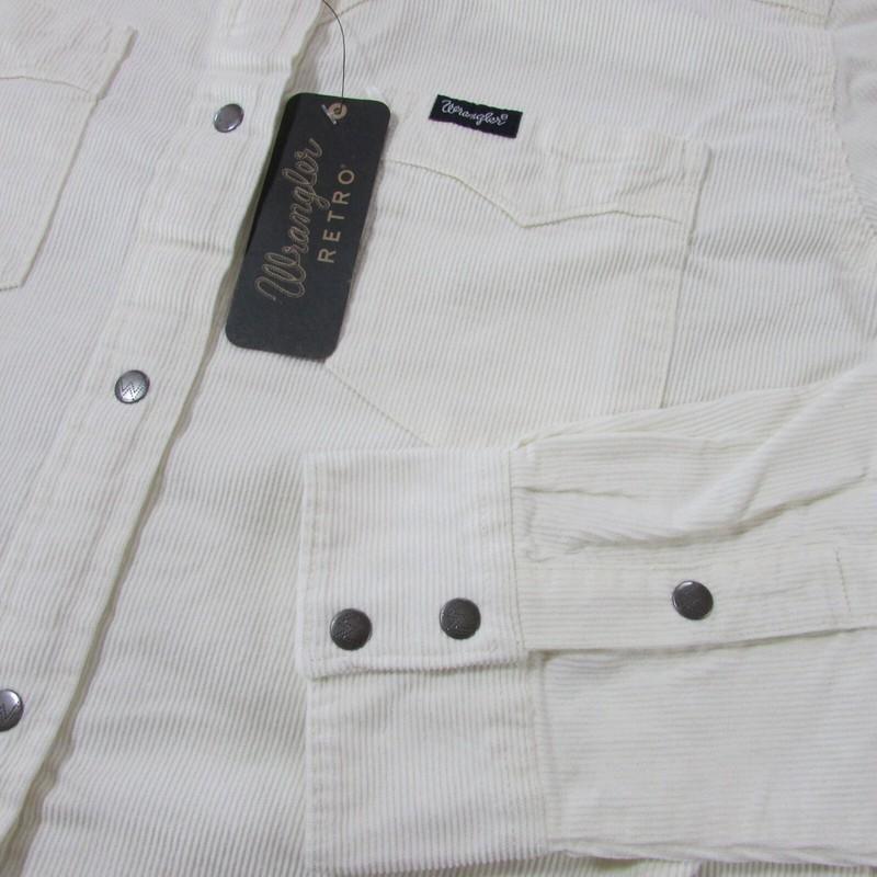 Wrangler Retro Women's Long Sleeve Corduroy Snap Shirt - Off White