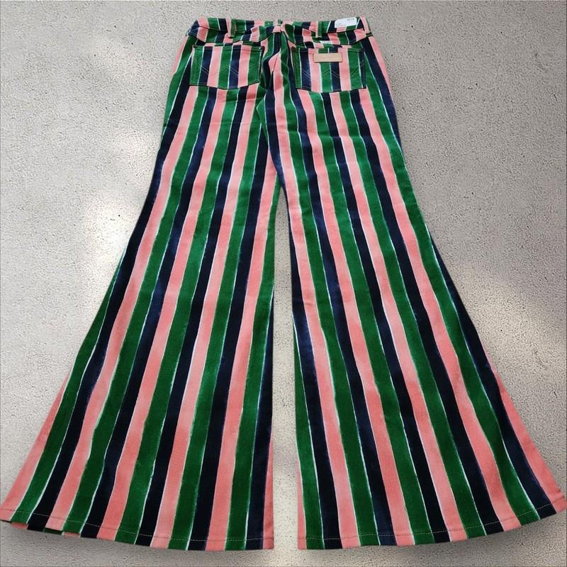 Wrangler Wanderer Jeans Womens 30 X 34 Striped 622 High Rise Flare Multicolor