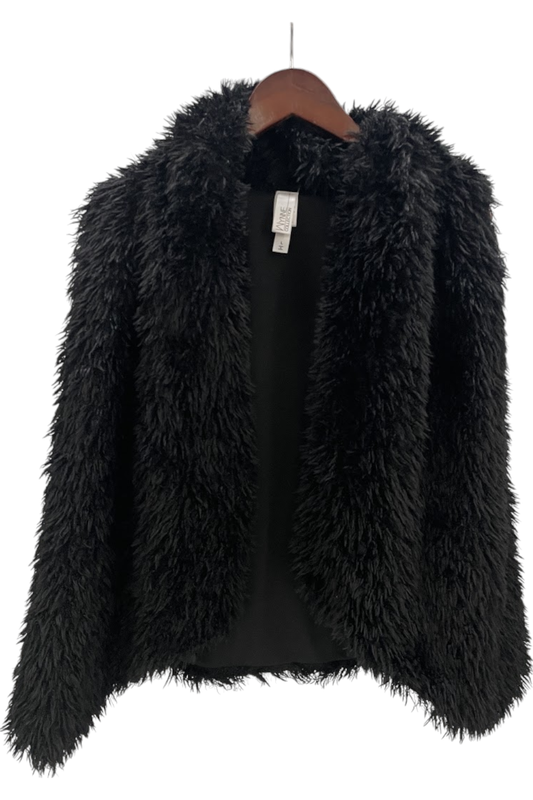 WynneCollection Women's Faux Fur Vest Black