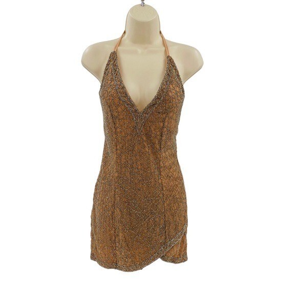 X By NBD NEW Rischa Sequin V-Neck Cocktail Mini Dress In Candy Size M