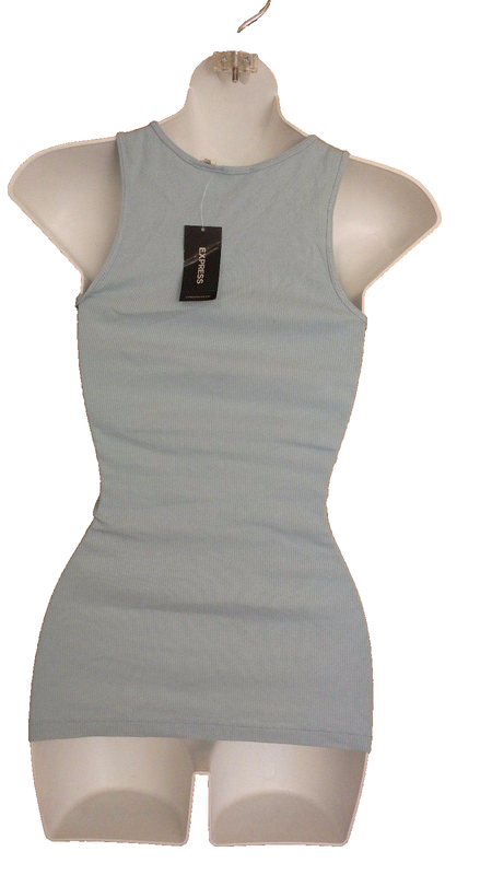X2 Express Juniors Tank Top Shirt Small Ribbed Metal Diamond Design Cute New