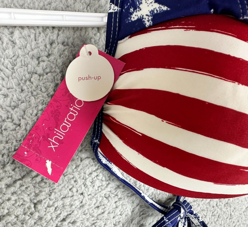 Xhilaration Bikini Top Womens Teen Small Stars Stripes Patriotic American Flag
