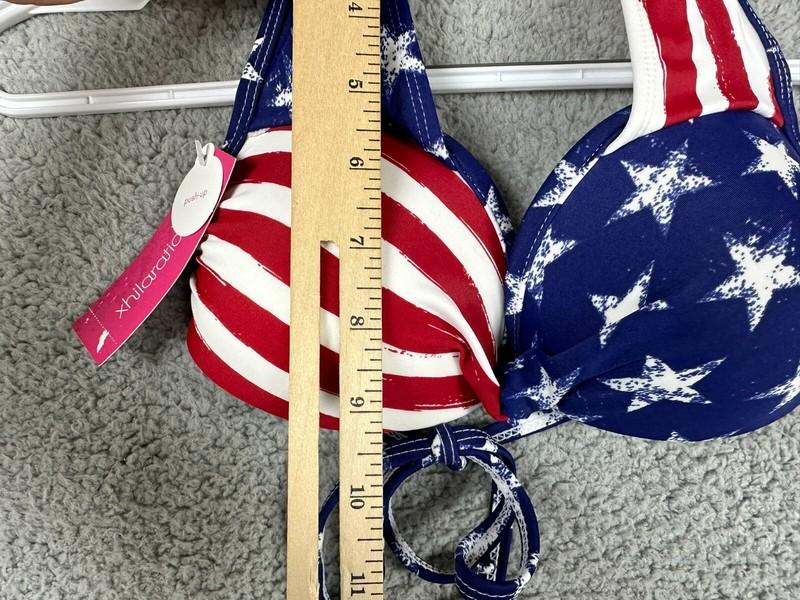 Xhilaration Bikini Top Womens Teen Small Stars Stripes Patriotic American Flag