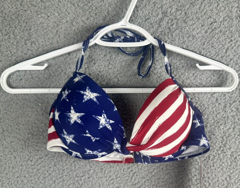 Xhilaration bikini top womens teen small stars stripes patriotic American Flag