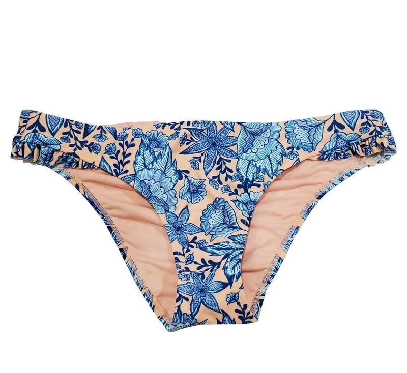 Xhilaration Blue Floral Ruffled Bikini Bottoms Swimwear XS XL #1349