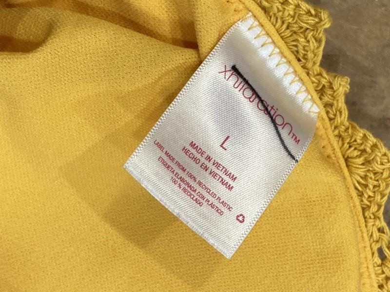 Xhilaration Crochet Goldenrod Triangle Halter Bikini Top Size Large NWOT