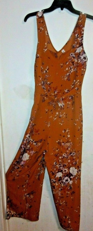 Xhilaration Floral Square Neck Tie Waist Jumpsuit Sizes XS S M (B2)