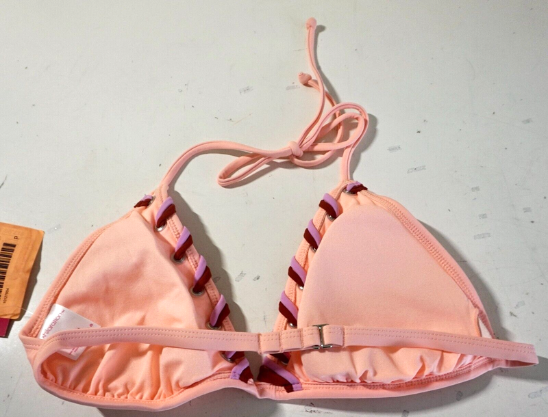 Xhilaration Juniors Pink Meringue Triangle Halter Bikini Swim Top D/DD Cup