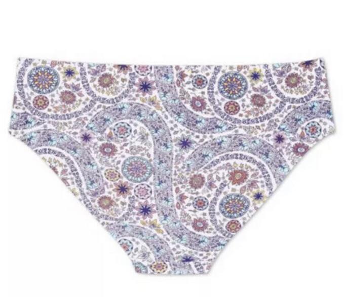 Xhilaration Women’s 24 26W Bikini Bottom Hipster Paisley Multicolor Print