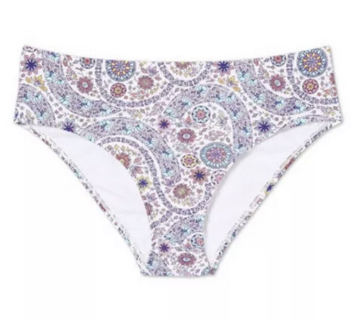 Xhilaration Women’s 24 26W Bikini Bottom Hipster Paisley Multicolor Print