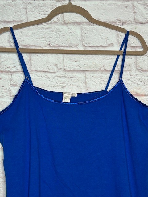 XL/1X/2X/3X New Cotton Long Royal Blue Stretchy Knit Tank Extender Tee