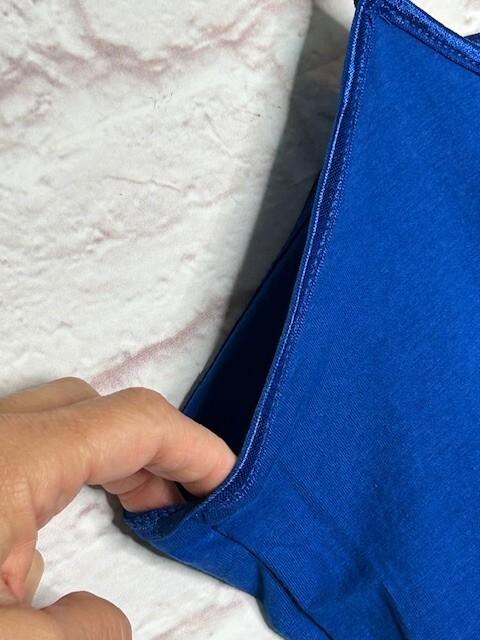 XL/1X/2X/3X New Cotton Long Royal Blue Stretchy Knit Tank Extender Tee