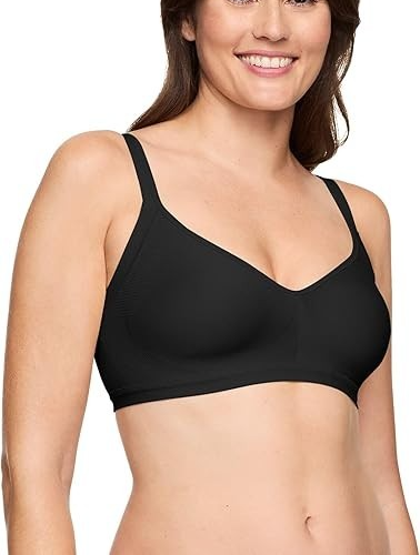 XL NWT Warner's 3911A Easy Does It Smoothing Lightly Lined Wireless Bra Black