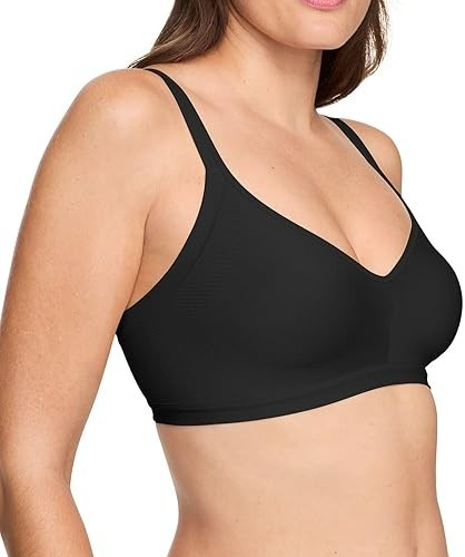 XL NWT Warner's 3911A Easy Does It Smoothing Lightly Lined Wireless Bra Black