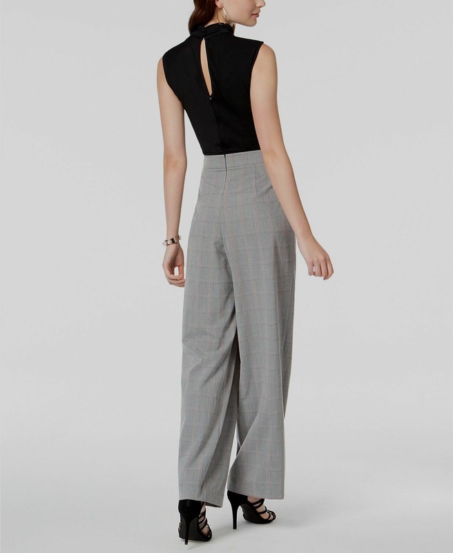 XOXO Women's Black Size Large L Wide Leg Cut Out Mock Neck Jumpsuit 79 #406