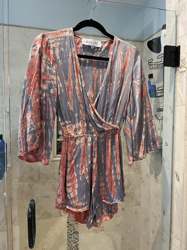 XS Blue Life Tie Dye Kimono Romper As Seen On Maddie Ziegler