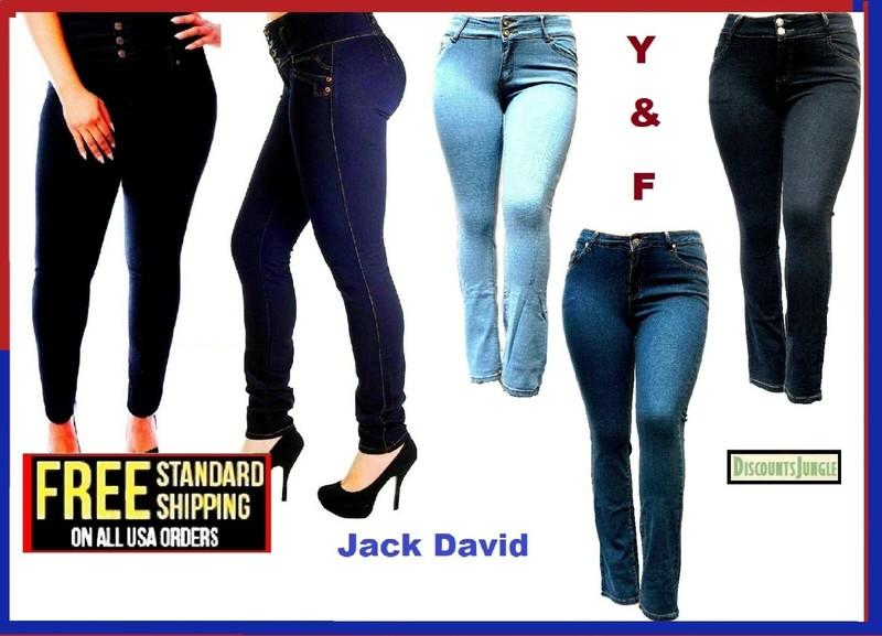 Y&F Womens Plus Size High Waisted Stretch STRAIGHT-LEG & Skinny DENIM JEANS PANT