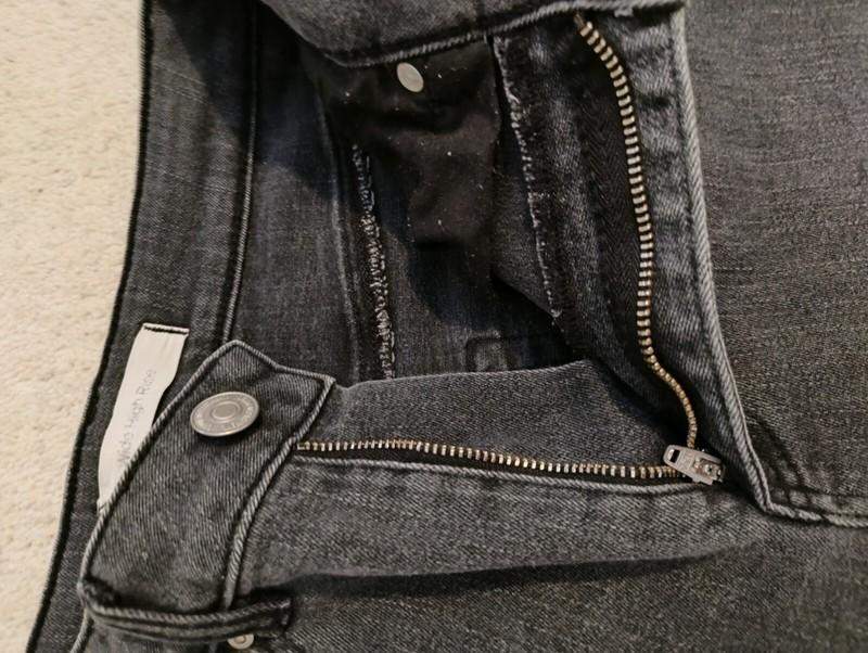 Y2K High Rise Wide Leg Jeans Grey Cotton Size S 8 Mint Condition See Measurement