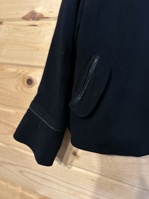 Yoana Baraschi Women’s Cropped Jacket Black Size 6 Wool Blend Lined Retro Mod