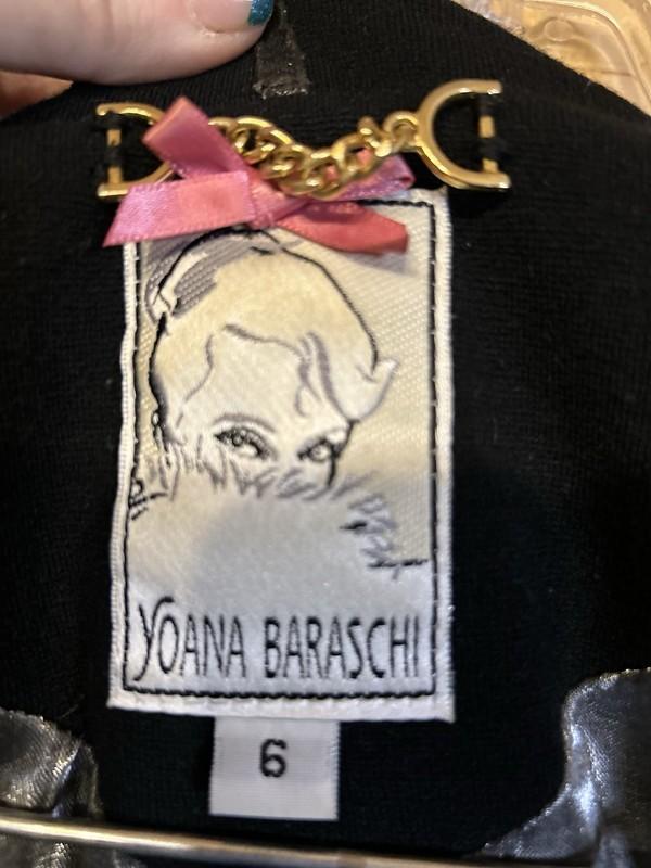 Yoana Baraschi Women’s Cropped Jacket Black Size 6 Wool Blend Lined Retro Mod