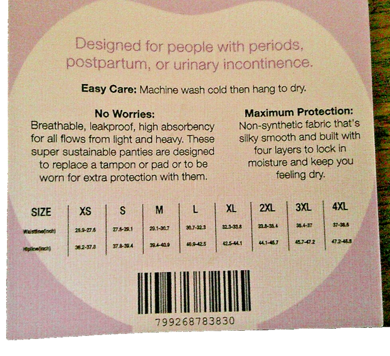Yonitox Organic Period Panties Underwear -Bikini Waist - Burgundy - Size Large