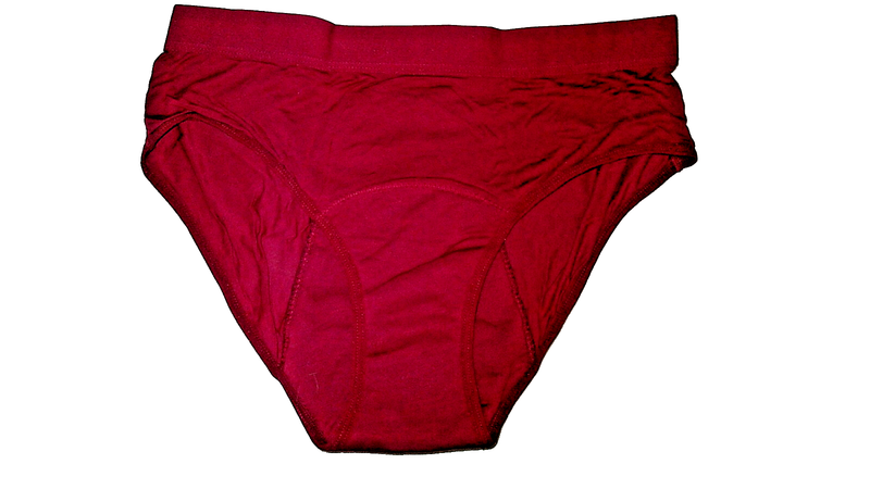 Yonitox Organic Period Panties Underwear -Bikini Waist - Burgundy - Size Large
