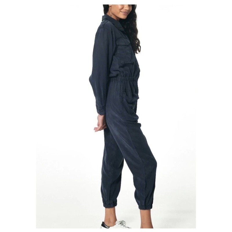 Young Fabulous & Broke Navy Flight Suit Utility Jumpsuit Midnight Pigment Size S
